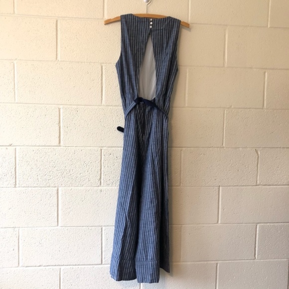 A+O Everly Striped Blue Culotte Jumpsuit Size 2 - Picture 5 of 7